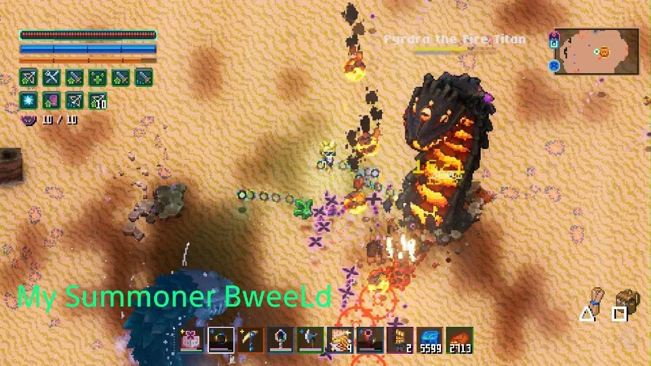 My Core Keeper Summoner Build Fighting Three Hydras