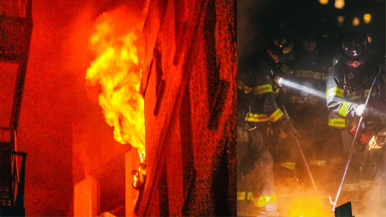 **1st DUE EARLY ARRIVAL** HEAVY FIRE out Top Floor Windows & in Cockloft [ MAN 2nd Alarm Box 1335 ]