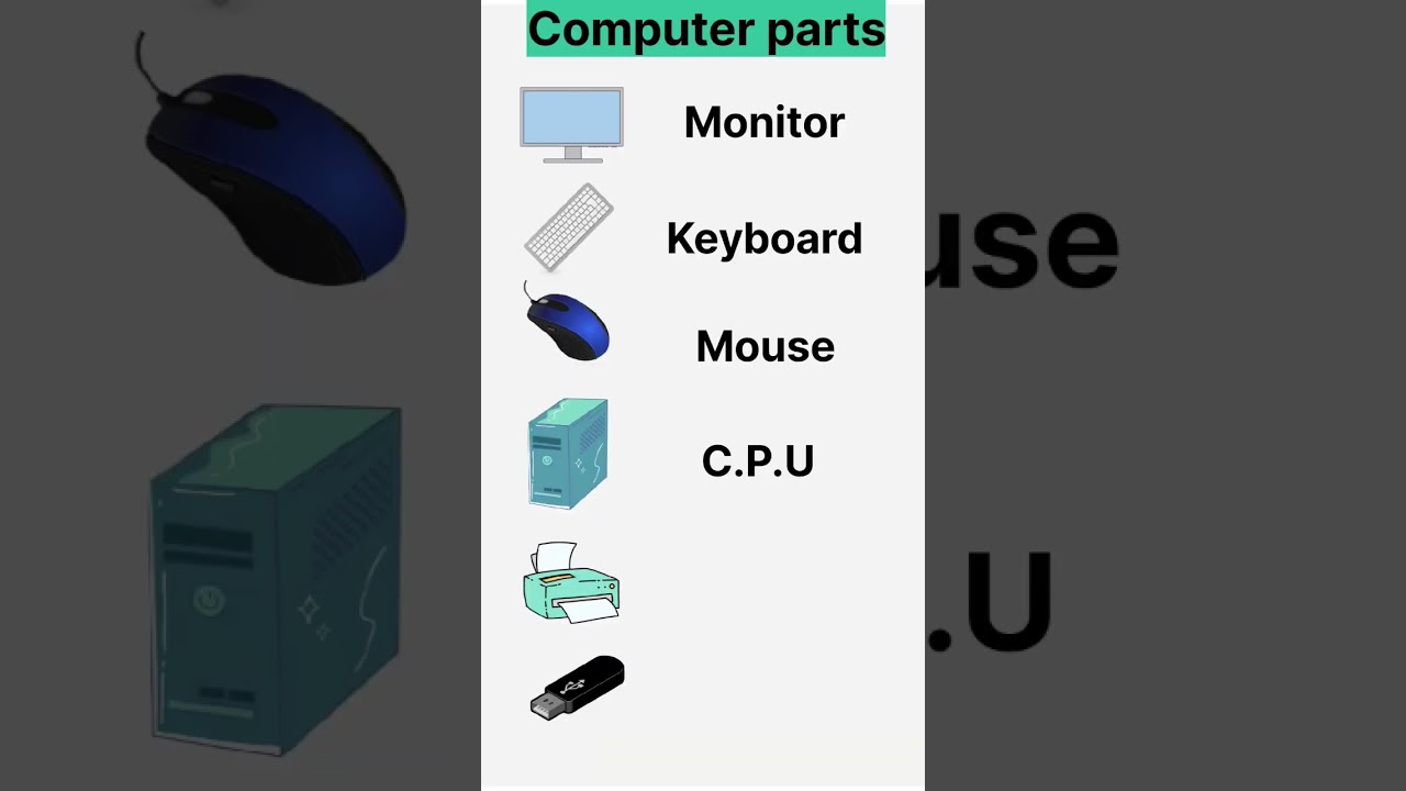 Części komputerowe 11 #monitor #klawiatura #mysz #procesor #drukarka #pendrive