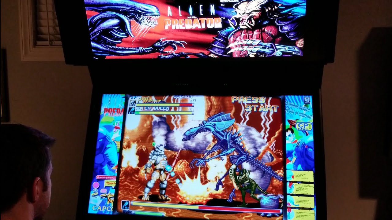 Alien vs Predator Arcade Cabinet MAME Playthrough w/ Hypermarquee