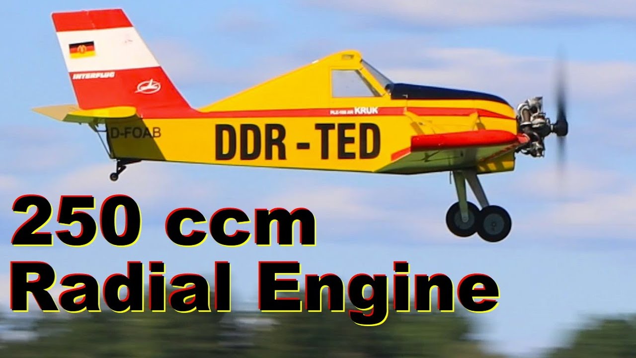 5 Cylinder Star / Radial Engine in PLZ 106 AR KRUK Big RC Plane