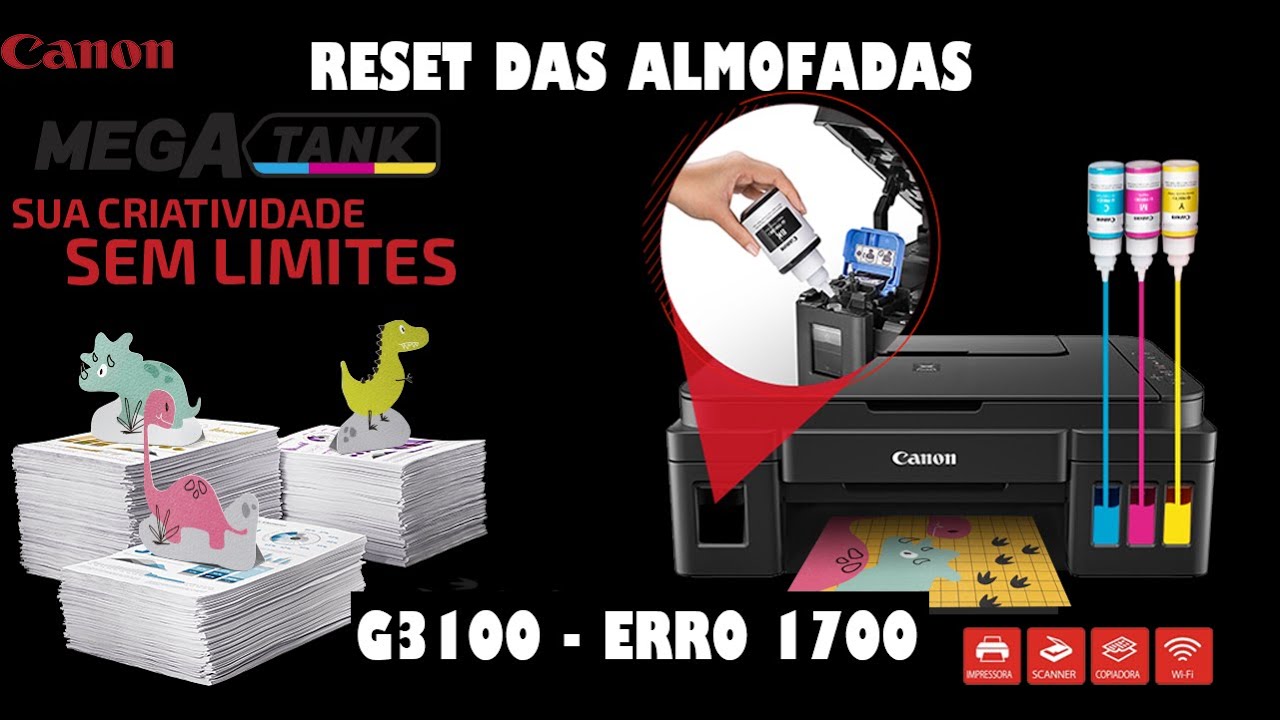 Reset de Impressoras Canon Erros: 5B00 e 1700 (Erro das Almofadas)