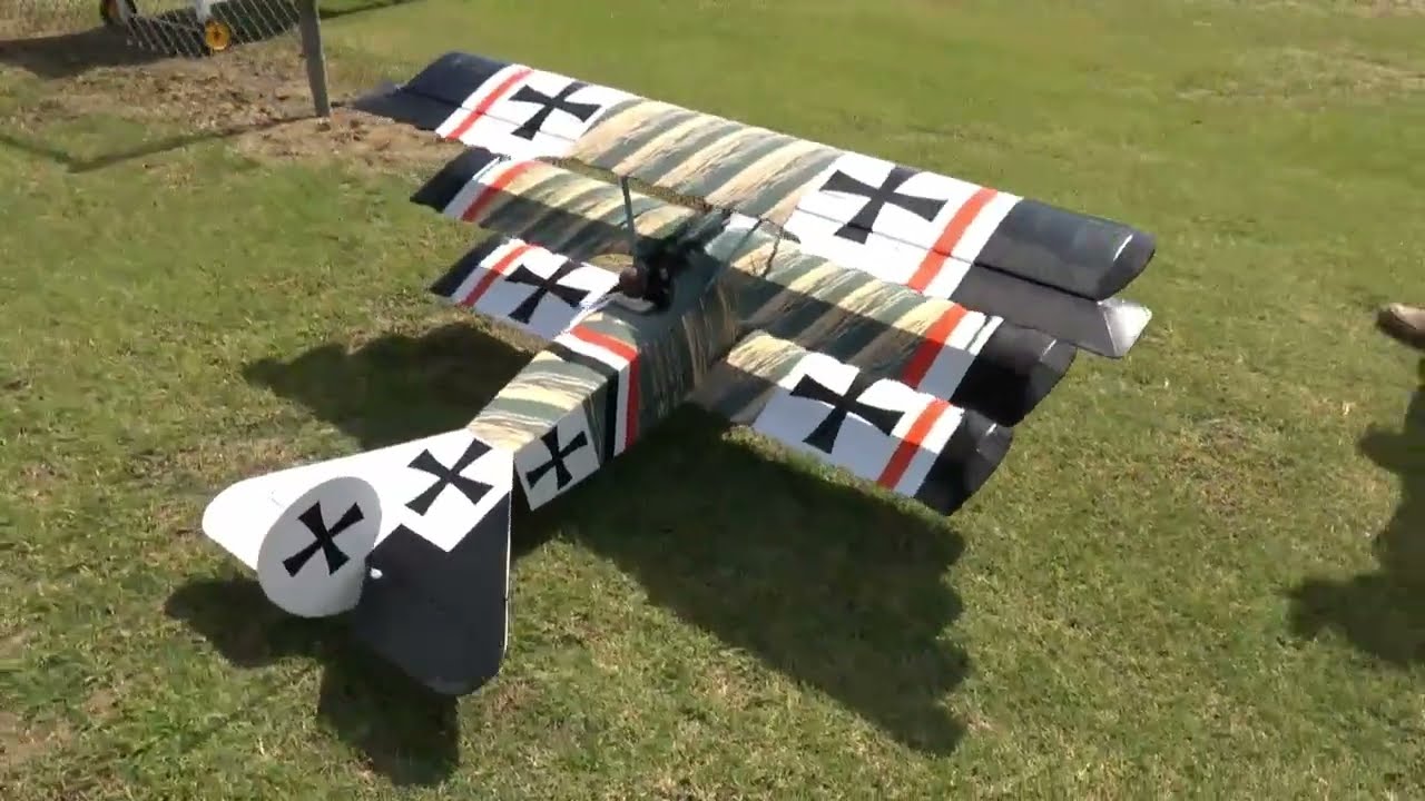 Nexa Fokker DR1 with Stinger 40cc Twin, giant Tri Wing Plane