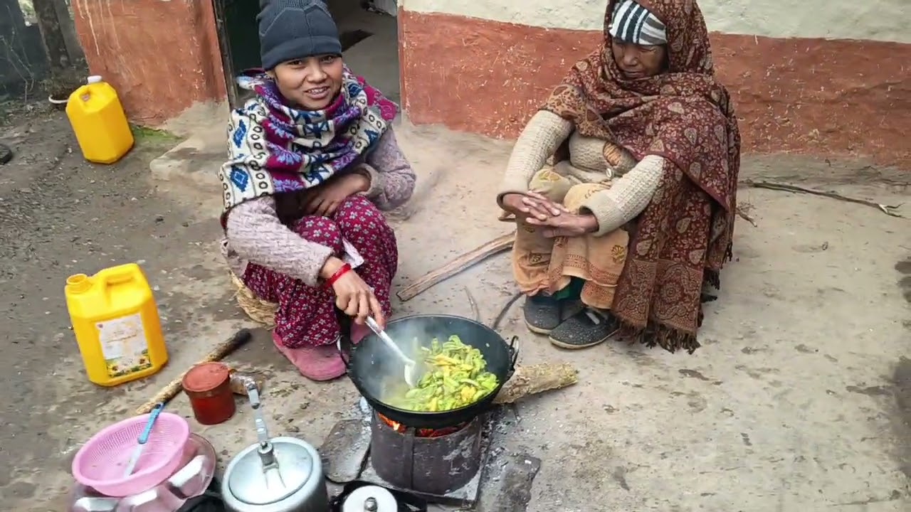 A Day in the Life of a Nepali Family (Cooking, Eating & Celebrating)