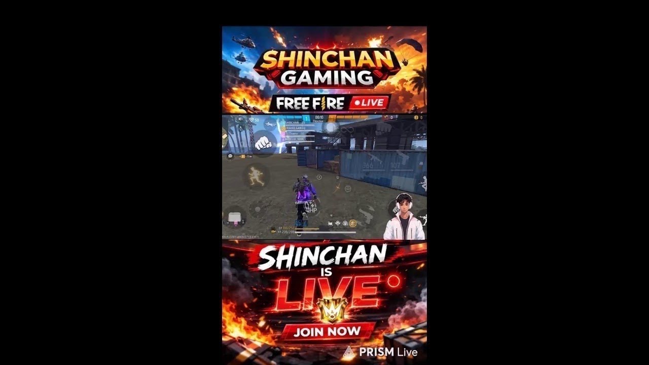 SHINCHAN LIVE FREE FIRE | COUSTOUME RANK | CLASS SQUADE | OP GAME PLAY ❤️