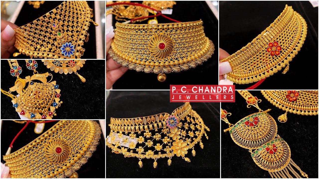 PC CHANDRA gold choker collection! হালকা থেকে শুরু দুর্দান্ত কালেকশন 🔥gold choker necklace/ sitahar 