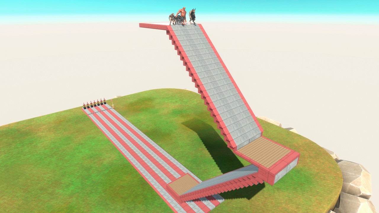 Giant Slide Race Tournament - Animal Revolt Battle Simulator