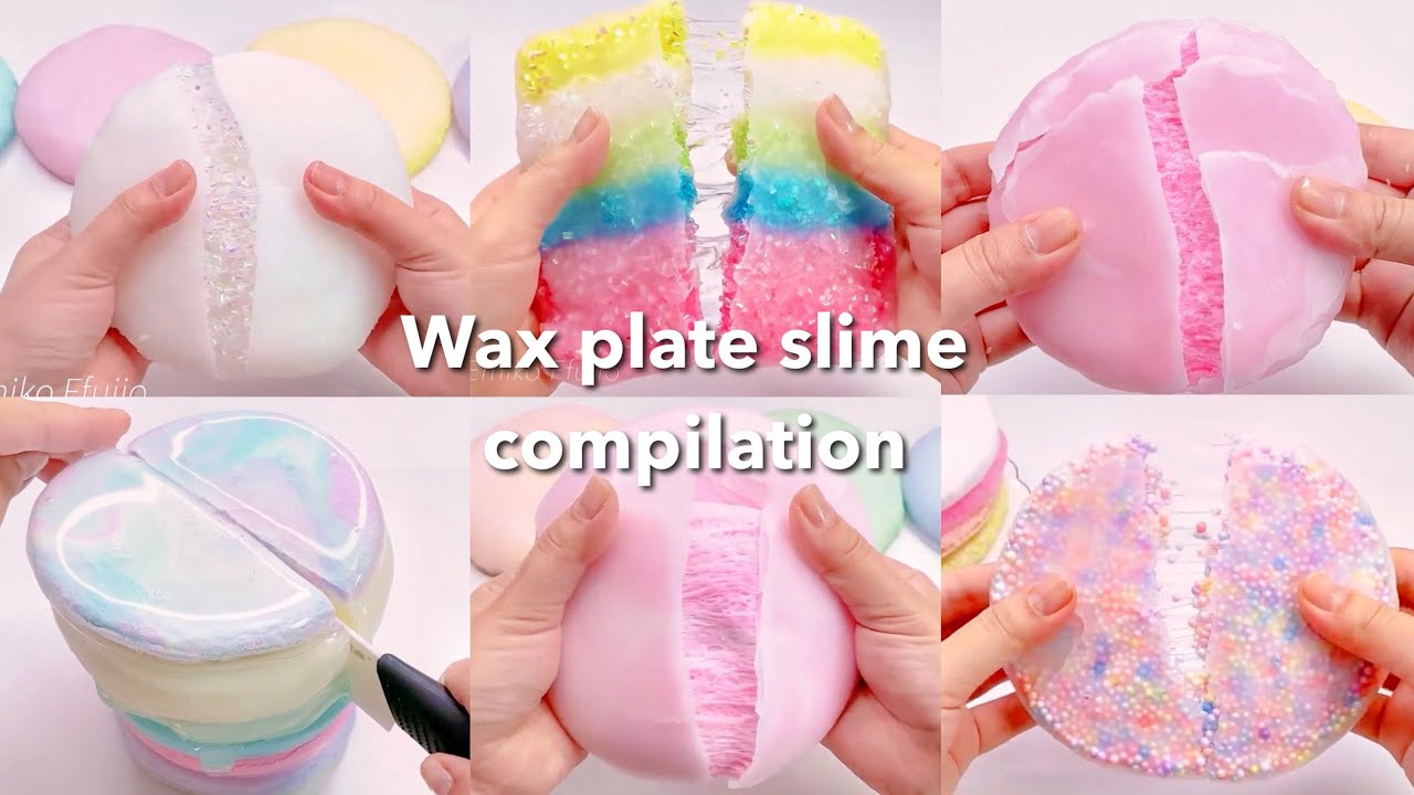【ASMR】🟡パキパキおせんべいスライムまとめ🟠【音フェチ】Wax plate slime compilation