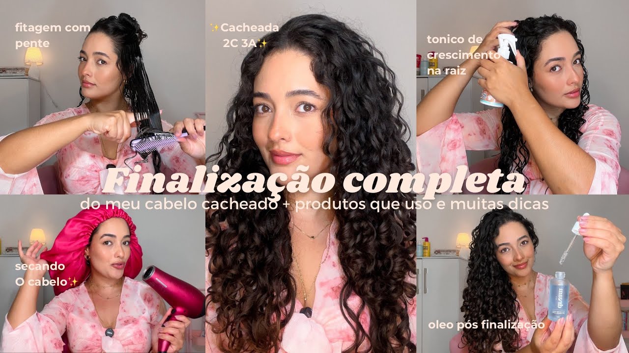 finalização completa do meu cabelo | produtos que uso, muita definição, tônico pra crescimento 