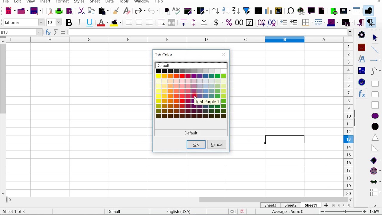 تغيير لغة واجهة برنامج LiberOffice calc