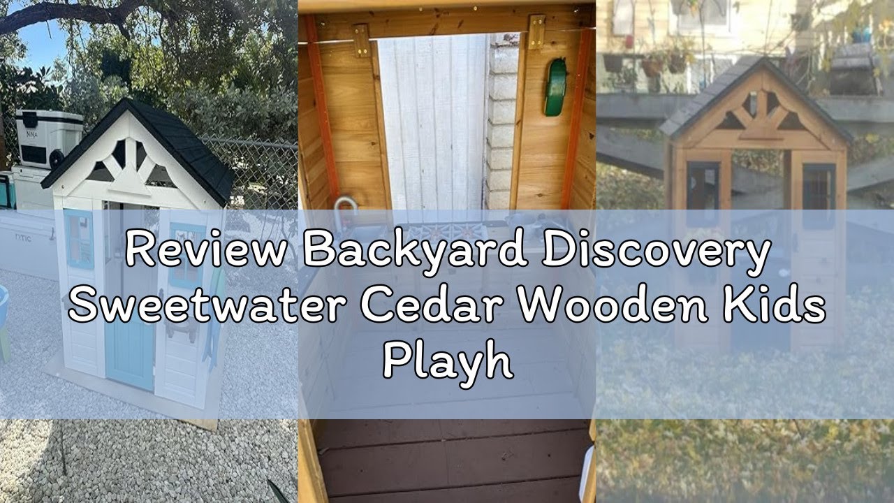 Review Backyard Discovery Sweetwater Cedar Wooden Kids Playhouse Cottage with Play Kitchen, Snack Ba