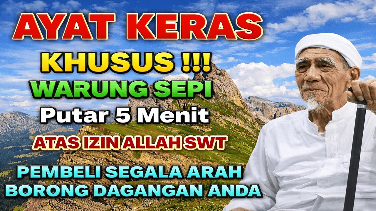 AYAT KERAS ! PUTAR 5 MENIT DOA PELARIS DAGANGAN INI ATAS IZIN ALLAH WARUNG SEPI RAMAI PEMBELI
