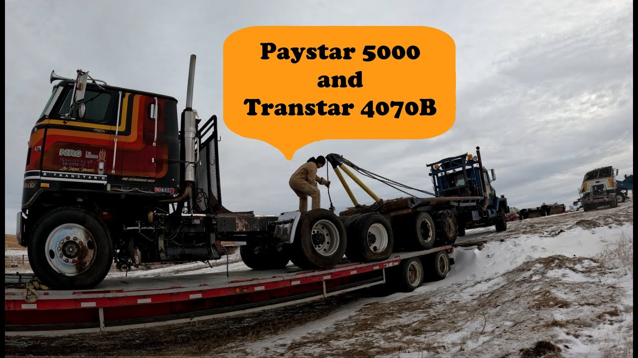 Unloading and moving the Transtar up to the shed #trucking #oilandgas #automobile #winchtruck #8v92t