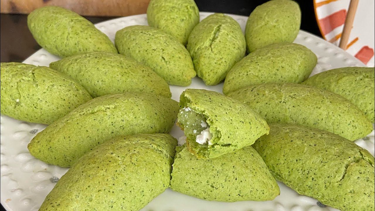 🍀 Yeşilim poğaça tarifi ( ıspanaklı , labneli )☘️🍈