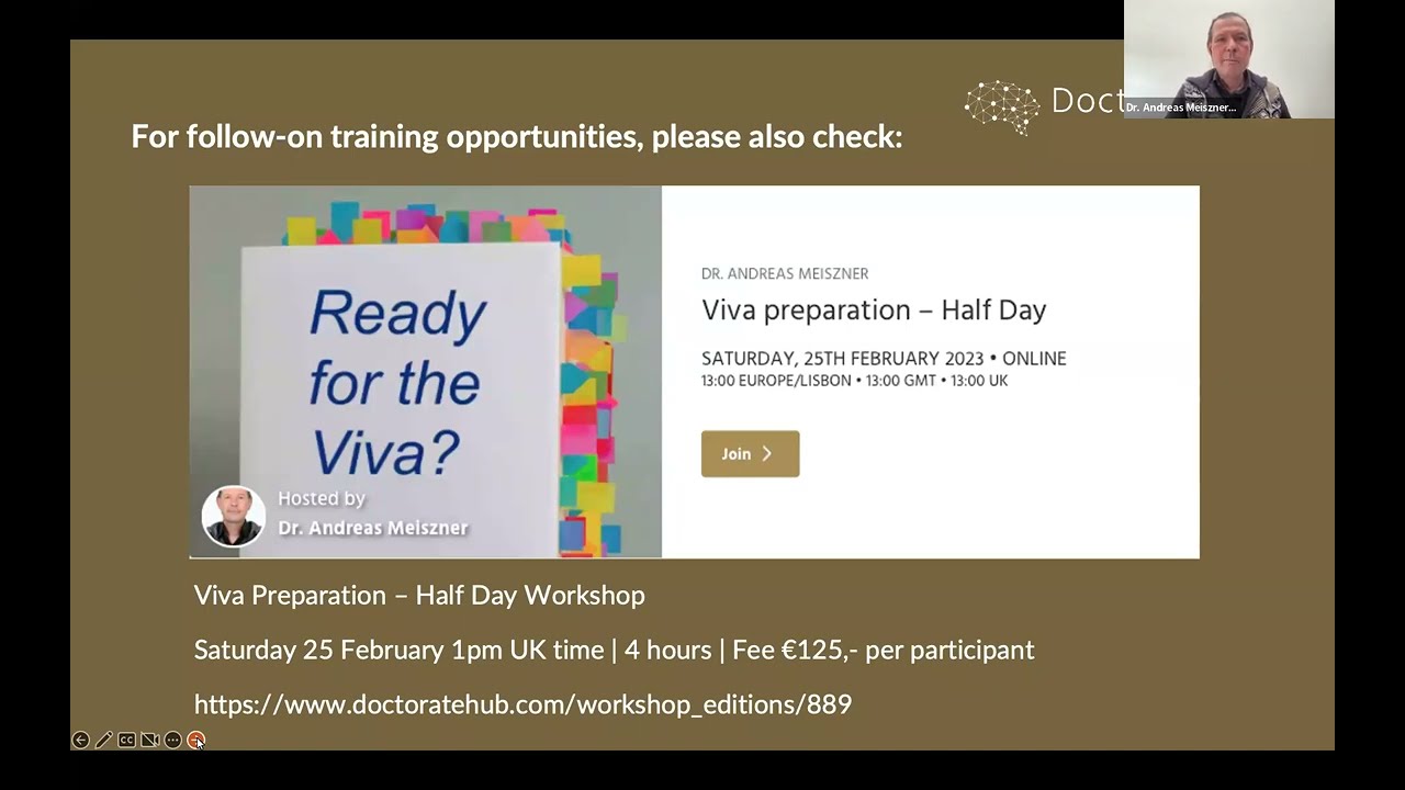 Viva Preparation – what to Expect, how to Prepare, and how to Act in the Viva