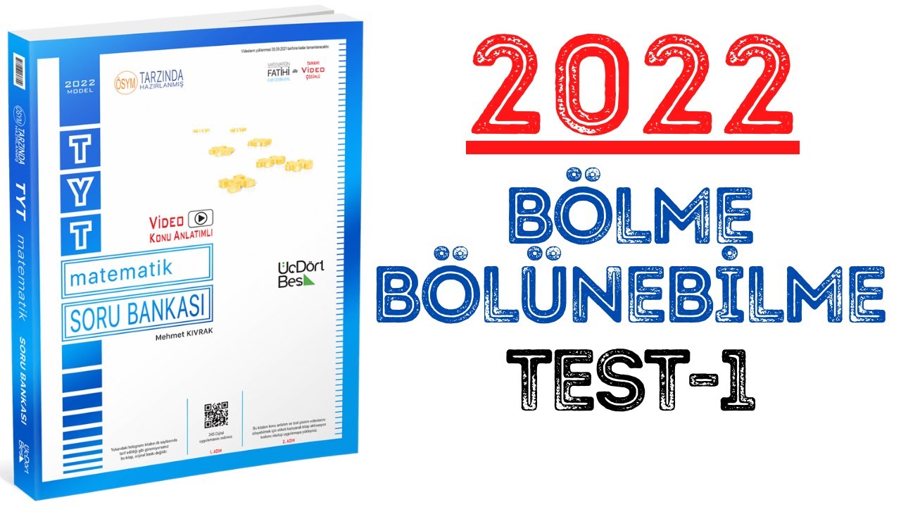 (2022)345 TYT MATEMATİK | BÖLME BÖLÜNEBİLME TEST-1 | #yks2022 #tyt2022 #2022tayfa #345
