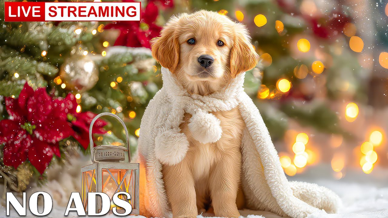 CHRISTMAS MUSIC FOR DOGS🐾 🎄! Oh Christmas Tree, Joy to the World, Silent Night, Xmas for Dogs!