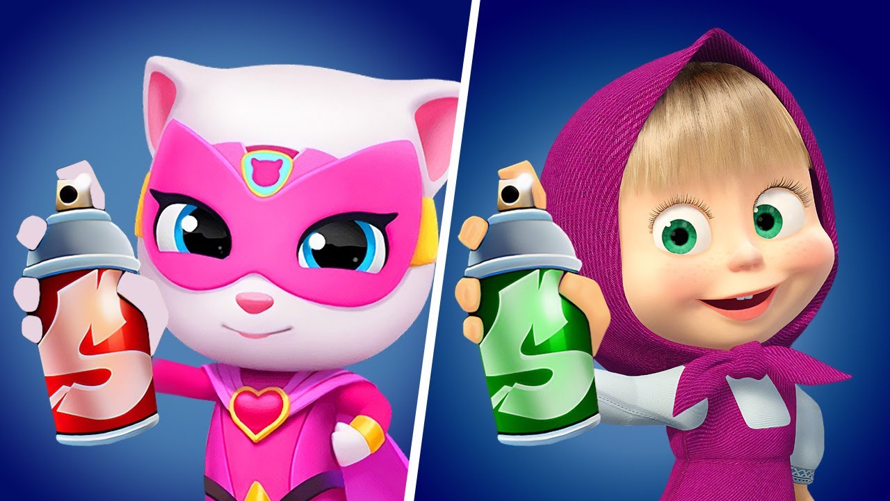 Talking Tom Hero Dash VS Masha And The Bear Run - Tom Hero Dash New Update, Talking Tom Cat Gameplay