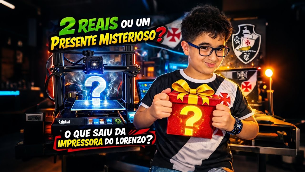 😱 LORENZO DE 9 ANOS DE IDADE FEZ ESSA OBRA DE ARTE DO VASCO NA IMPRESSORA 3D