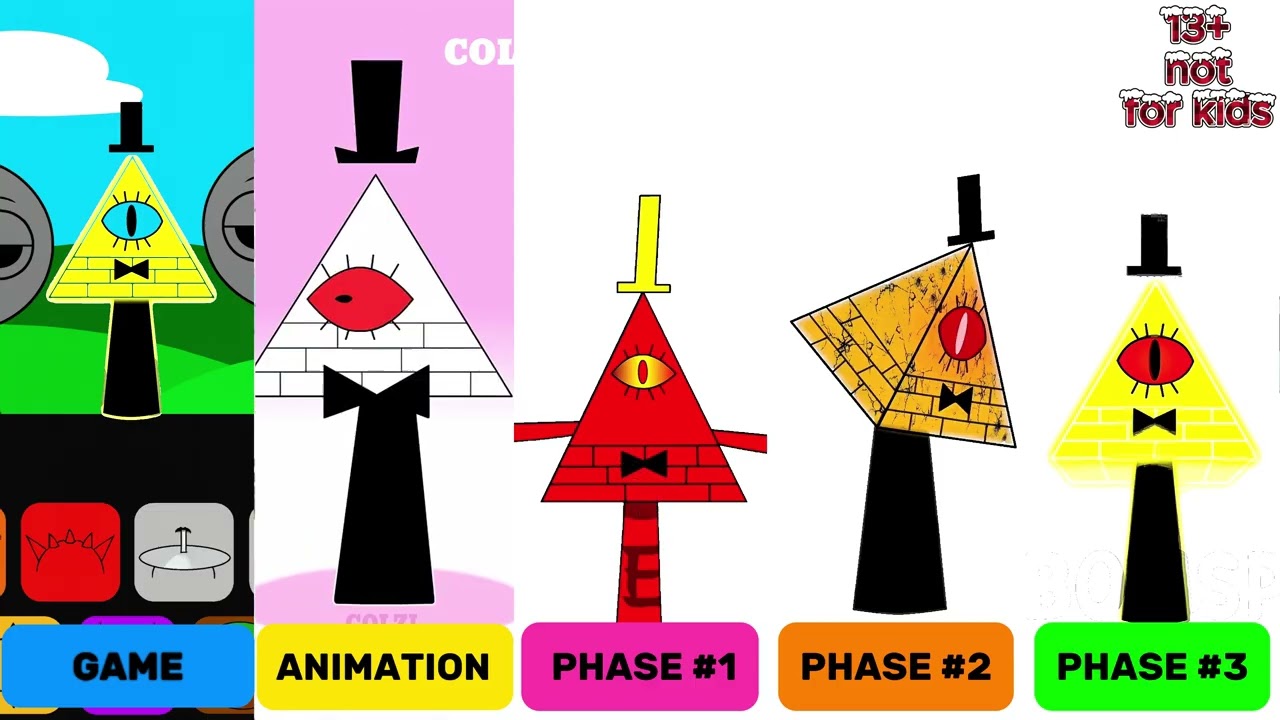 Sprunki OC: Bill Cipher (from Gravity Falls) Game,Animation,Phase1,Phase2,Phase3