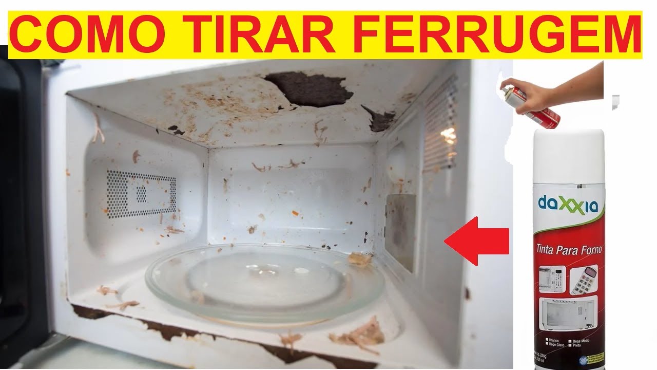 Micro-ondas enferrujado por dentro - Recuperado com R$ 30,00 reais
