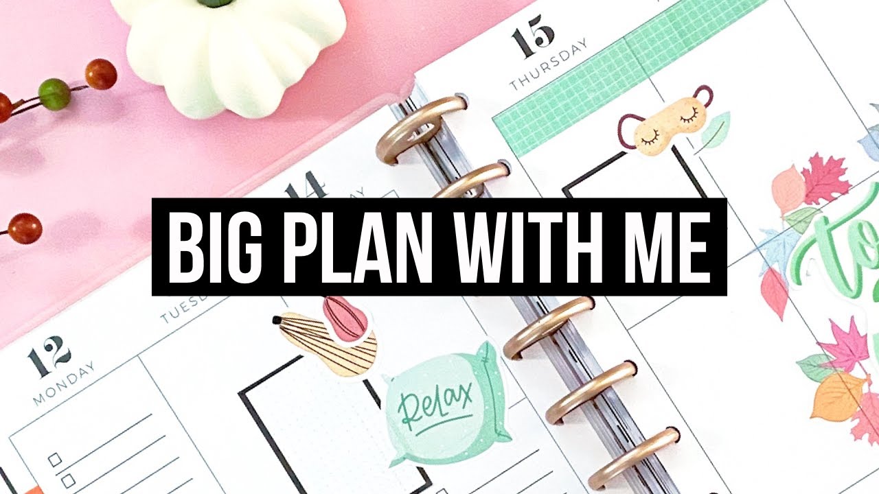 Plan With Me and GIVEAWAY! // Big Happy Planner // Pastel Fall Spread // October 12-18, 2020