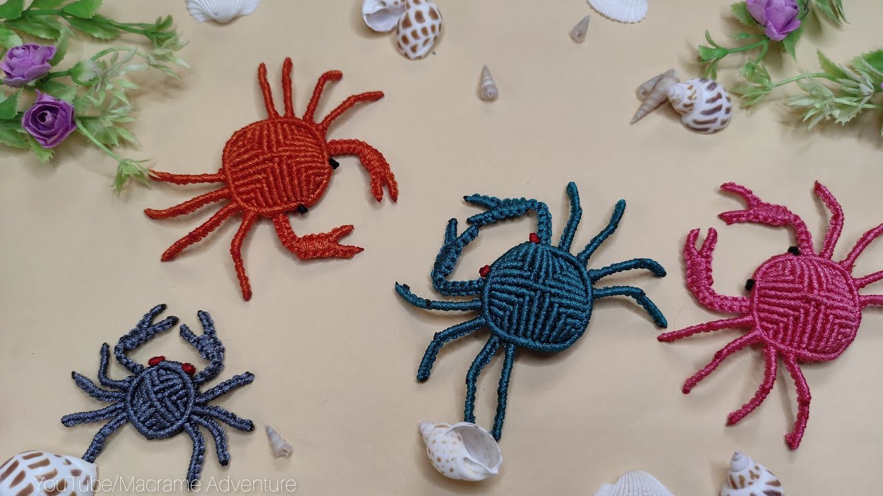 DIY Handmade Macrame Crab 🦀 | Macrame keychain making