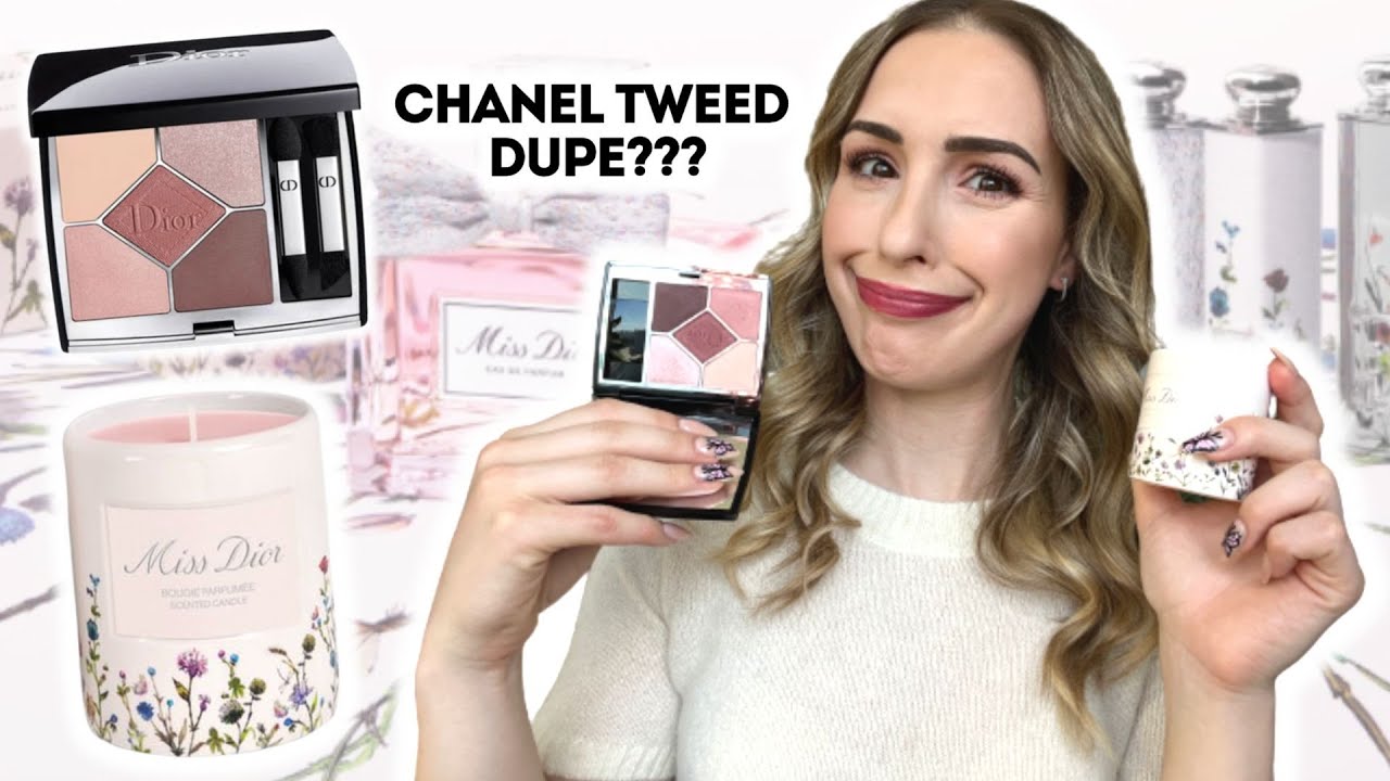 MISS DIOR MILLEFIORI COLLECTION 🌷🌼🌸 MISS DIOR QUINT vs CHANEL TWEED 02 POURPRE | MISS DIOR CANDLE