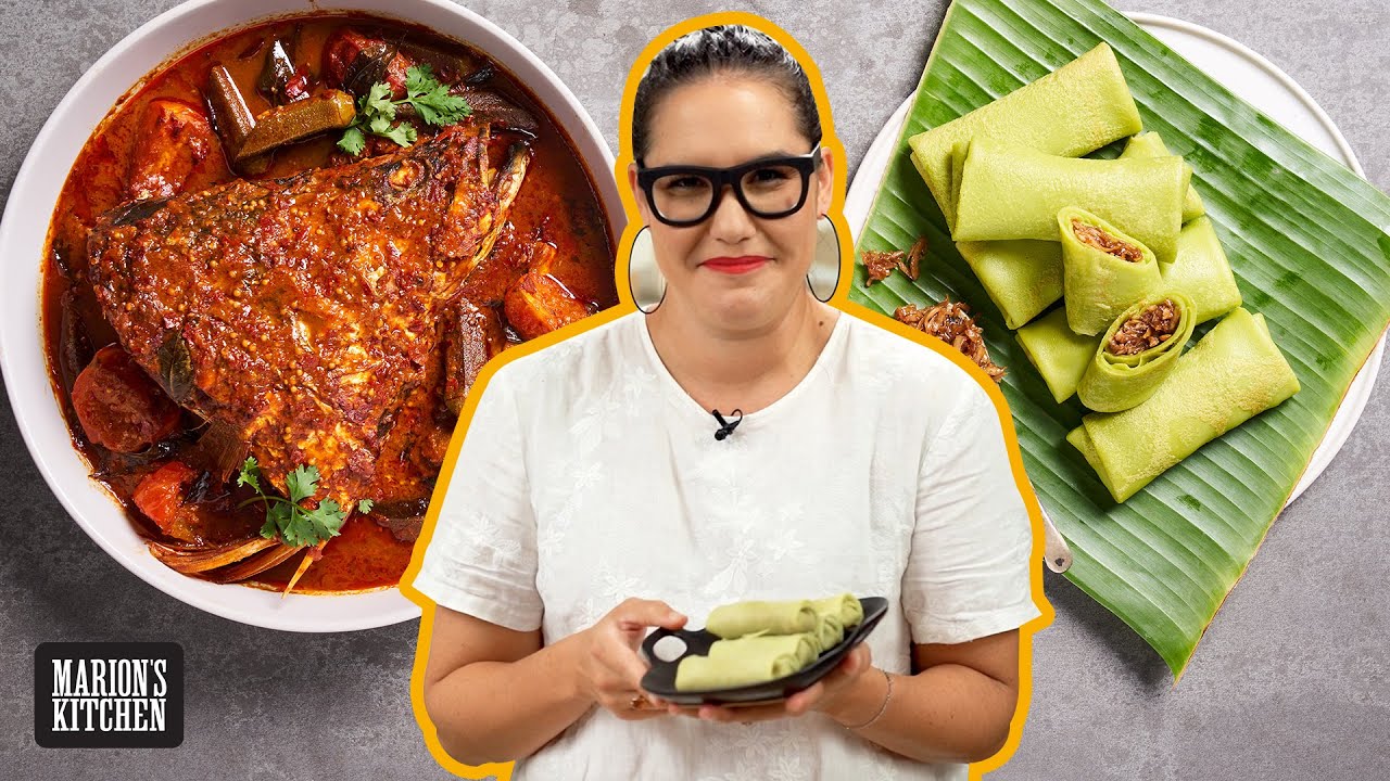 How to cook Singapore Fish Head Curry & Pandan Pancakes (Kueh Dadar) | Marion’s Kitchen