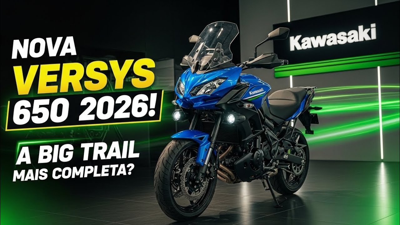 Nova Kawasaki Versys 650 2026 Azul 🇧🇷 Vale a Pena? Teste, Ficha Técnica e Preço