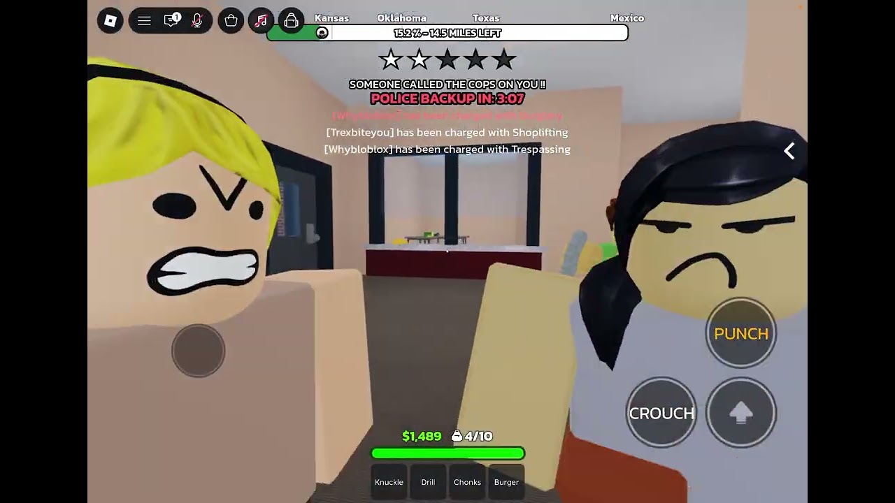Trying to make it to Mexico in Roblox RUNAWAYS