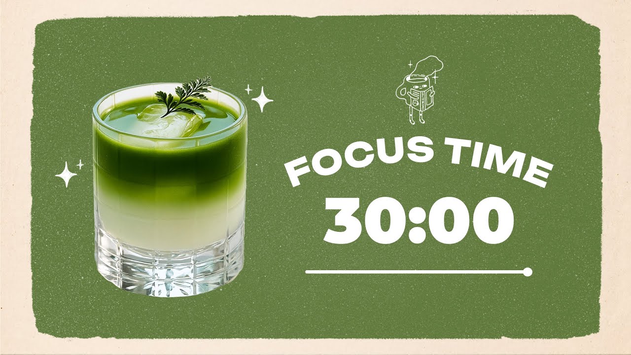 🧊Study with Me | Matcha Latte Over Ice | 30/10 Timer | Relaxing Tunes 🎶 | 2 Hour Study Session