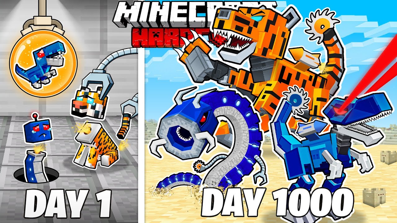 I Survived 1000 Days as MECHA CREATURES In HARDCORE Minecraft! (Full Story)