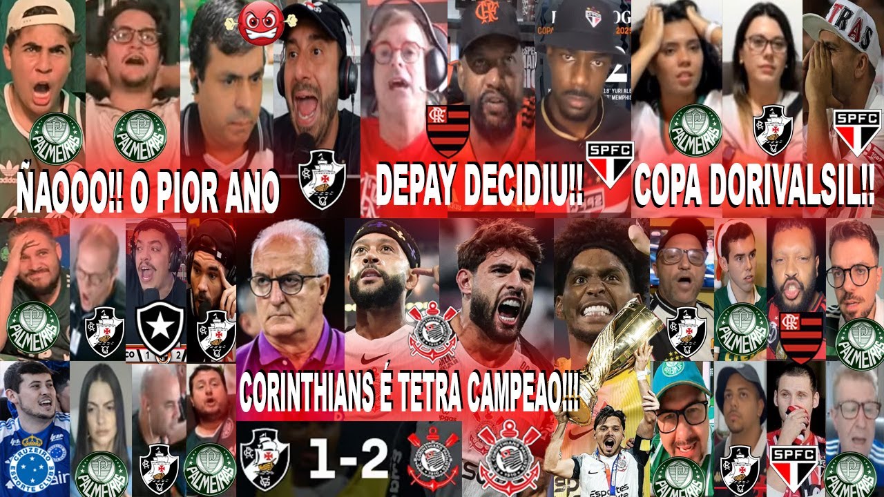 TORCIDAS DO BRASIL AO VASCO 1X2 CORINTHIANS TETRA CAMPEÃO DA COPA DO BRASIL COM GOL DO DEPAY