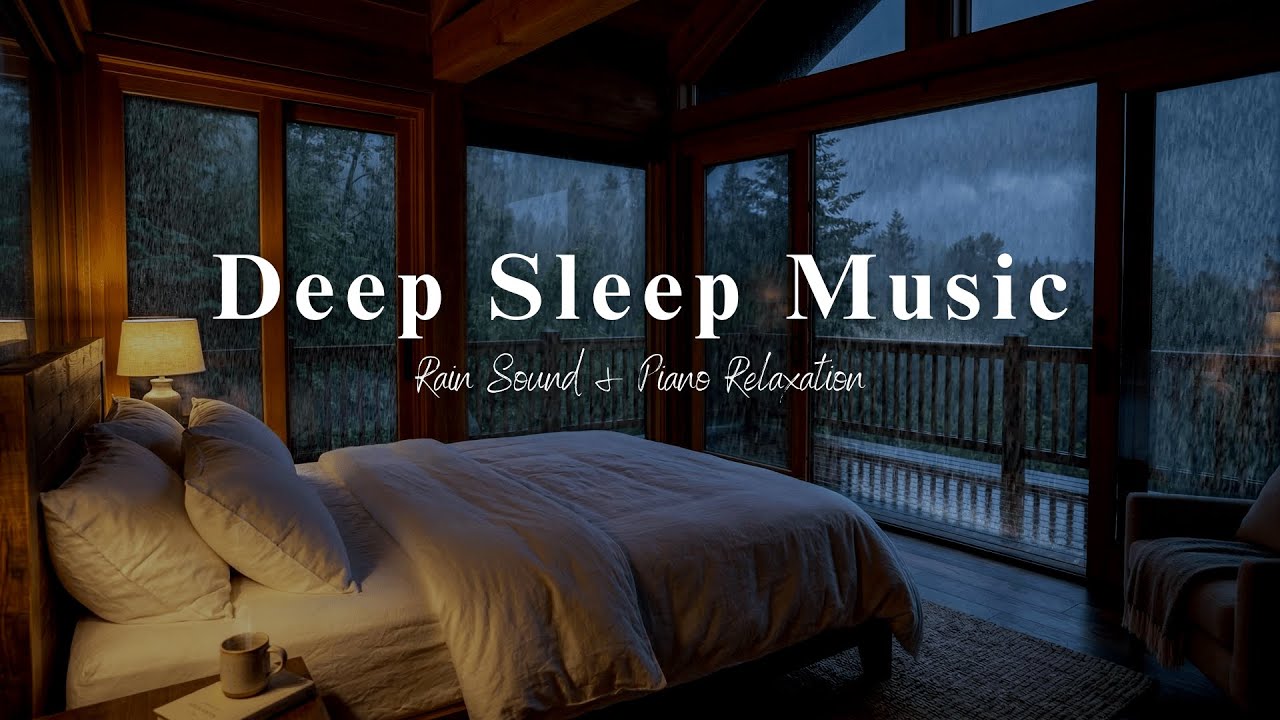 Tranquil Dream Sound with Gentle Rain Sounds in Warm Bedroom for Deep Dream and Stress Relief