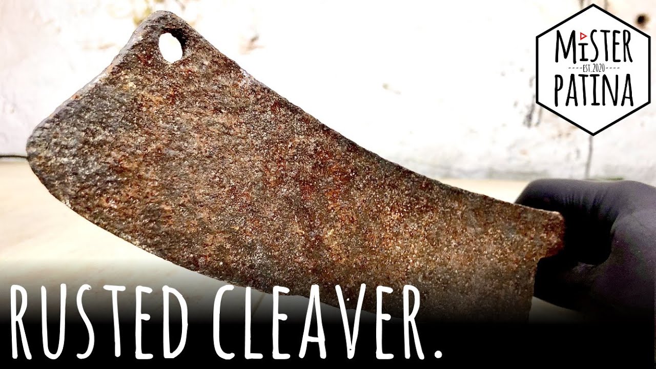 Antique Rusty Cleaver Restoration - Создание новой ручки | Мистер патина