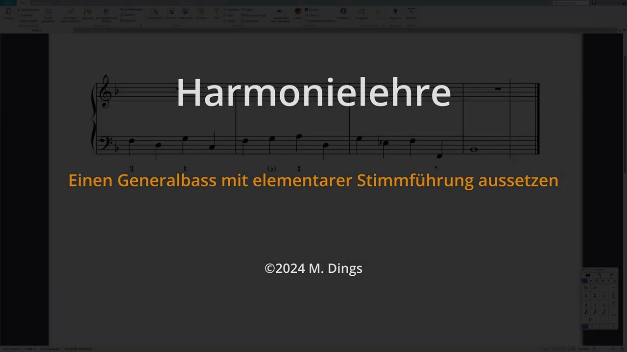 Harmonielehre 011 Einen einfachen Generalbass aussetzen