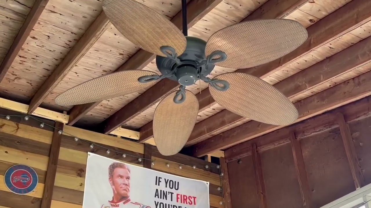 Honeywell Ceiling Fans Palm Island, 52 Inch Tropical Indoor Outdoor Ceiling Fan with No Light, Pull
