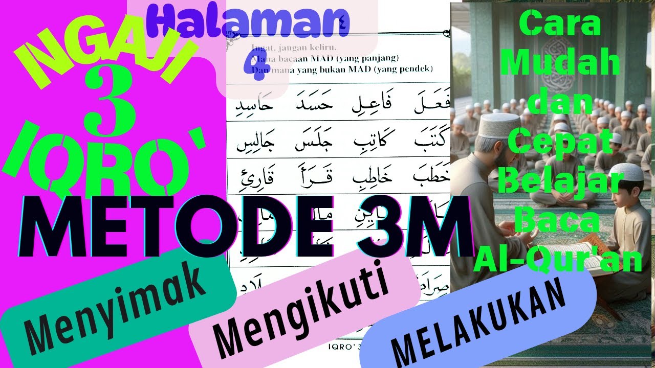 Cara Mudah Belajar Membaca Al-Qur'an Ngaji Iqro Metode 3M Iqro' 3 Halaman 4 