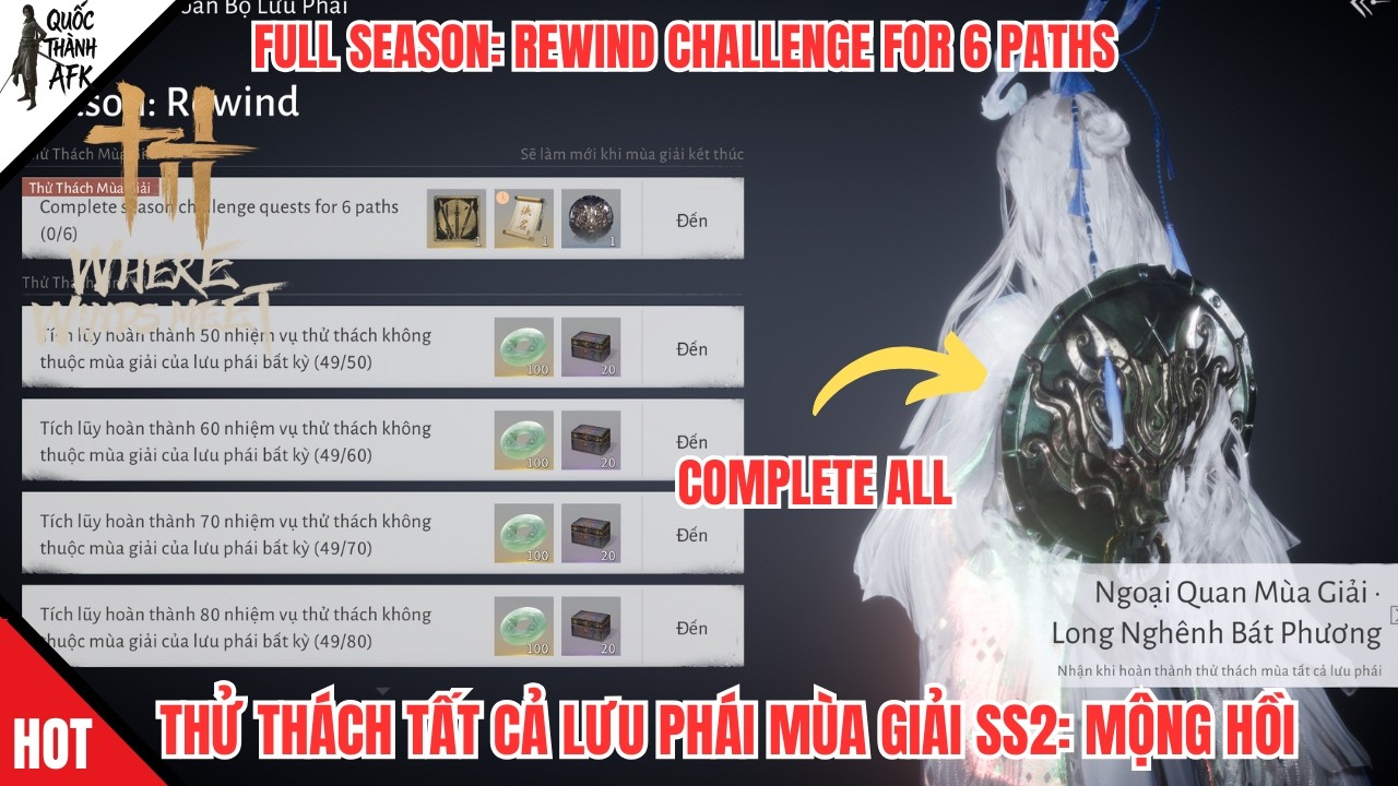 Where Winds Meet | Thử Thách tất cả Lưu Phái mùa giải Mộng Hồi - SS2: Rewind Challenge for 6 Paths