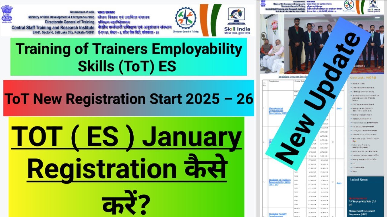 TOT Employability Skill January Registration Start/TOT Employability Skill January Registration kare