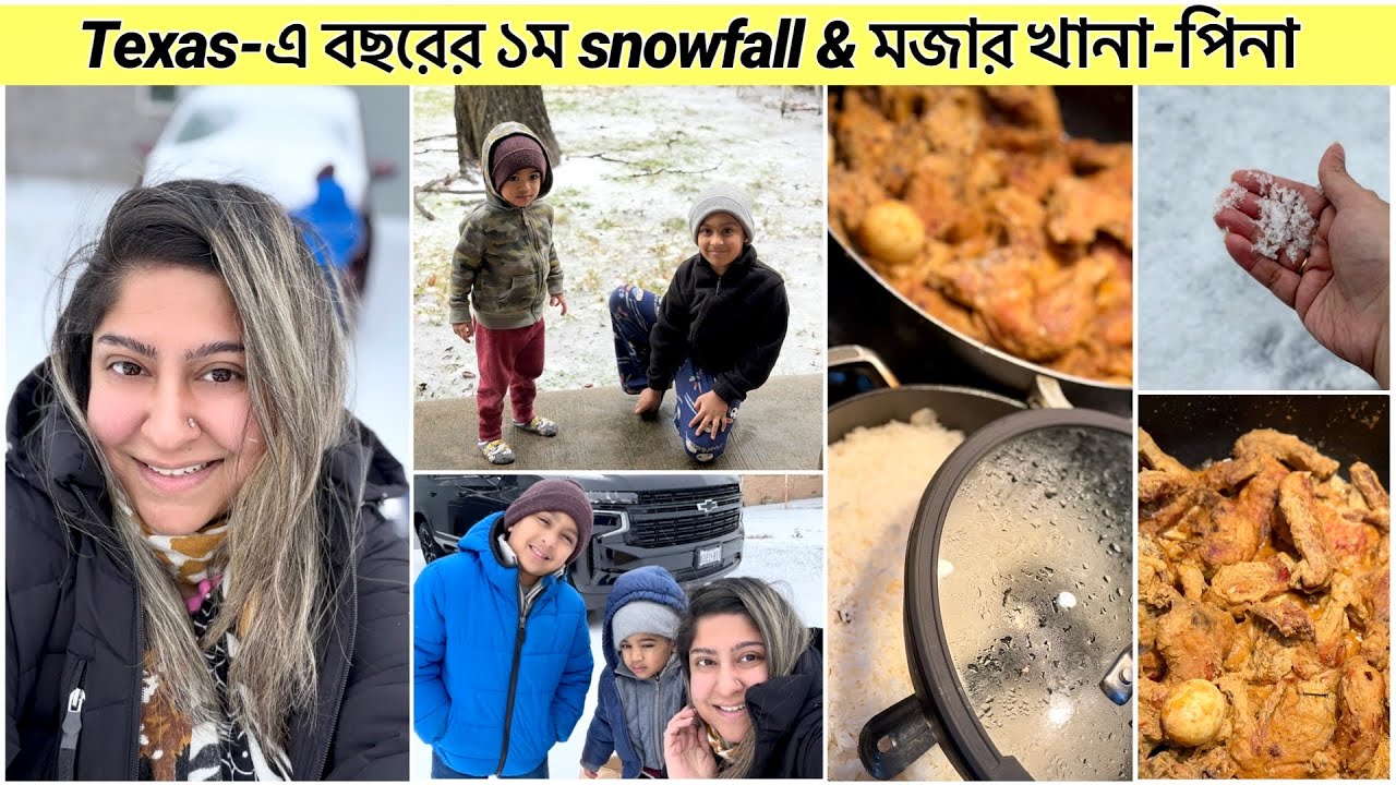 Texas-এ বছরের ১ম snowfall & মজার খানা-পিনা নিয়ে Vlog #vlogs #banglavlog #vlog #Dallas snow #snowfall
