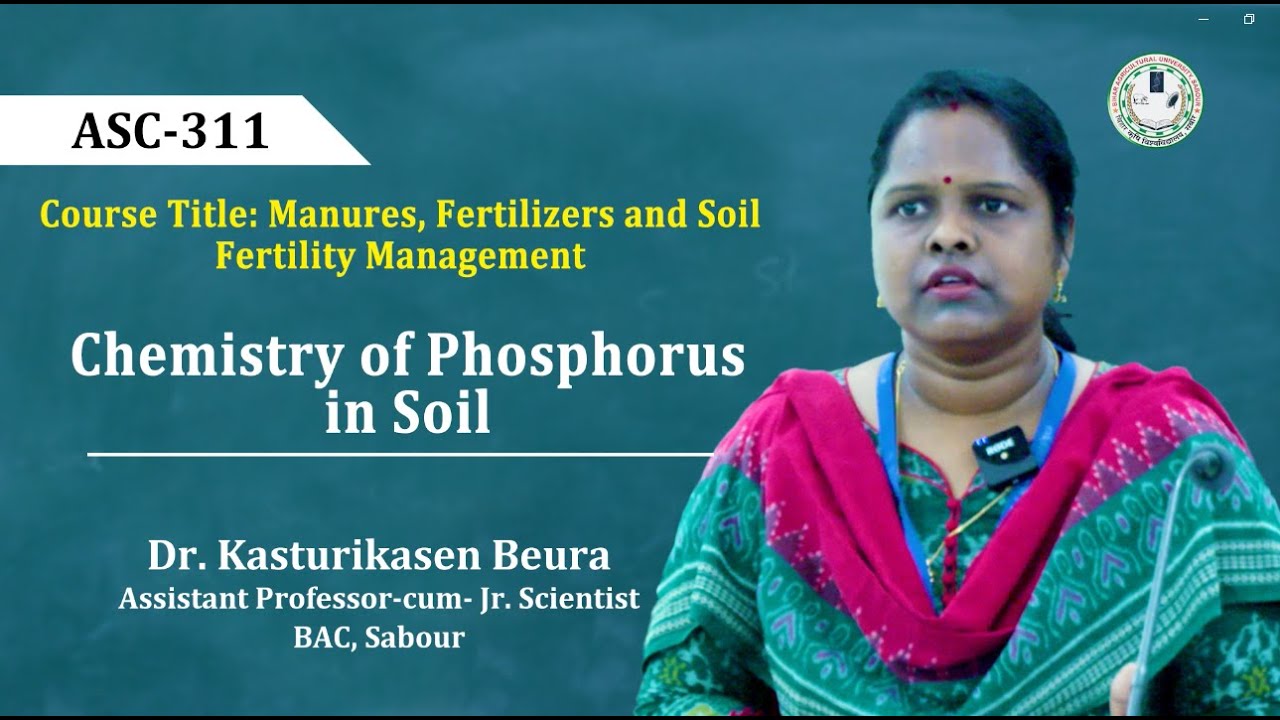 Chemistry of Phosphorus in Soil (ASC-311)