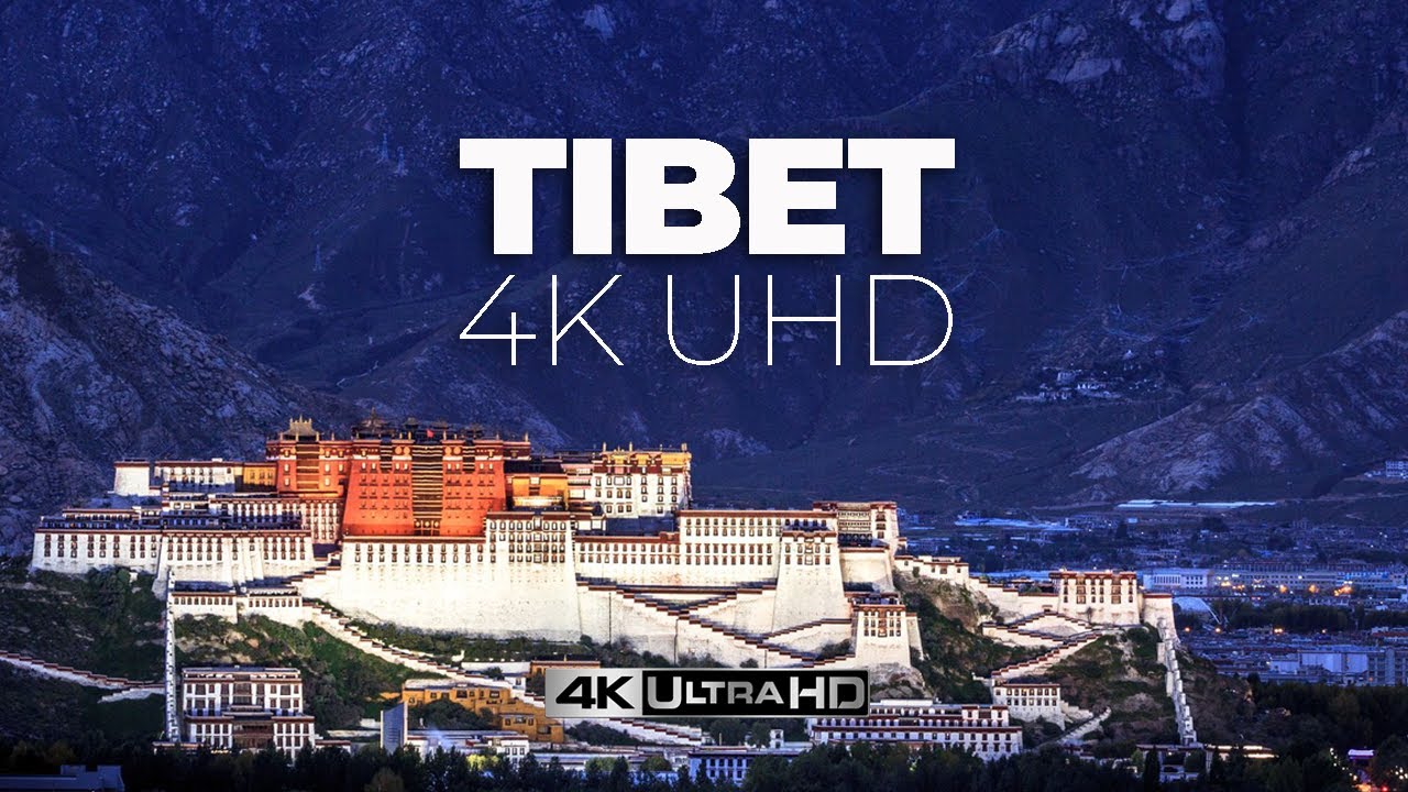 Flying over the beautiful region of Tibet. 4K UHD with Music