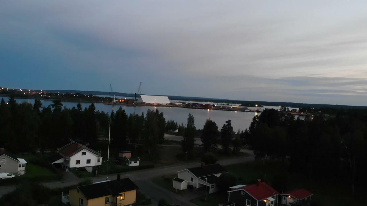 Vy över småstugorna i Skelleftehamn