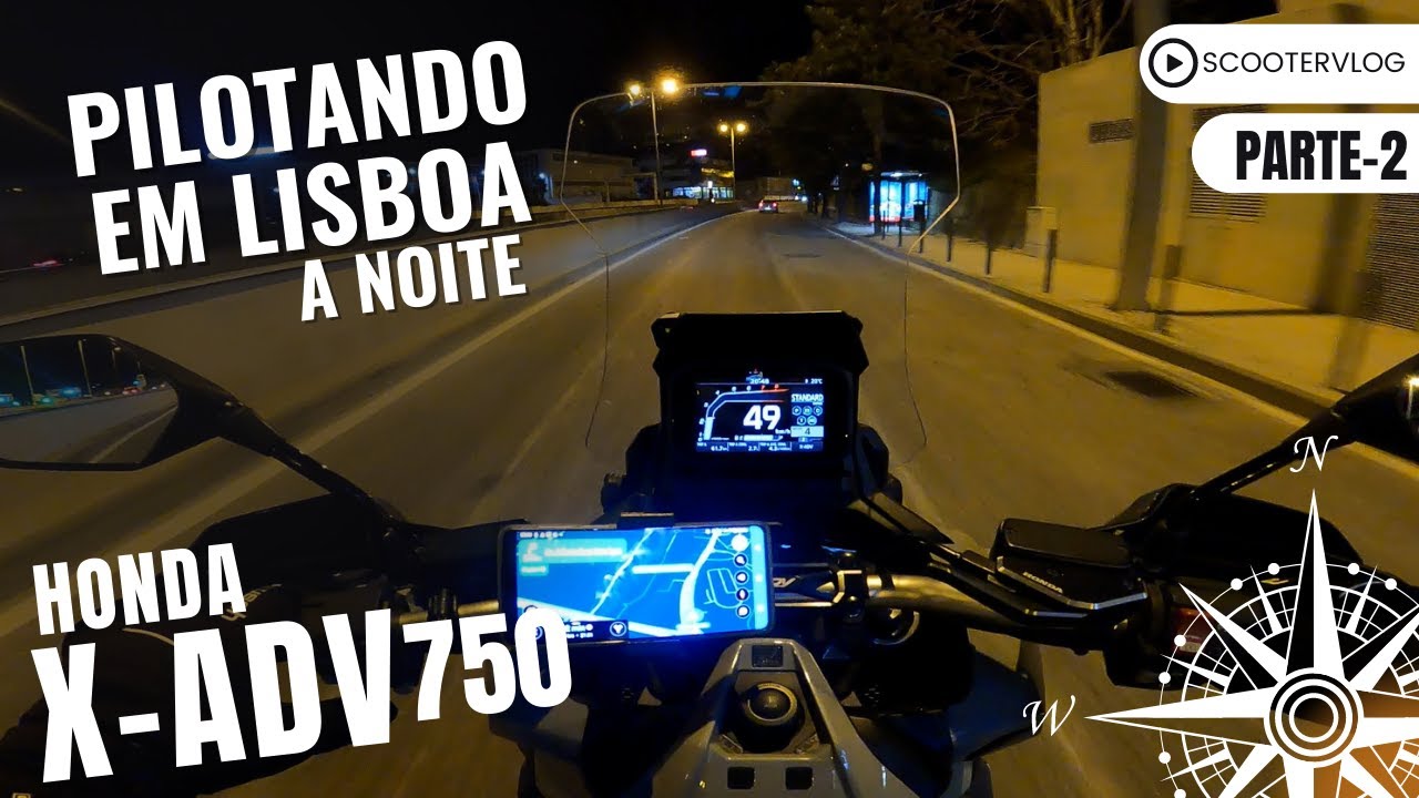 Pilotando a X-ADV 750 2022 - a Noite em LISBOA - PORTUGAL