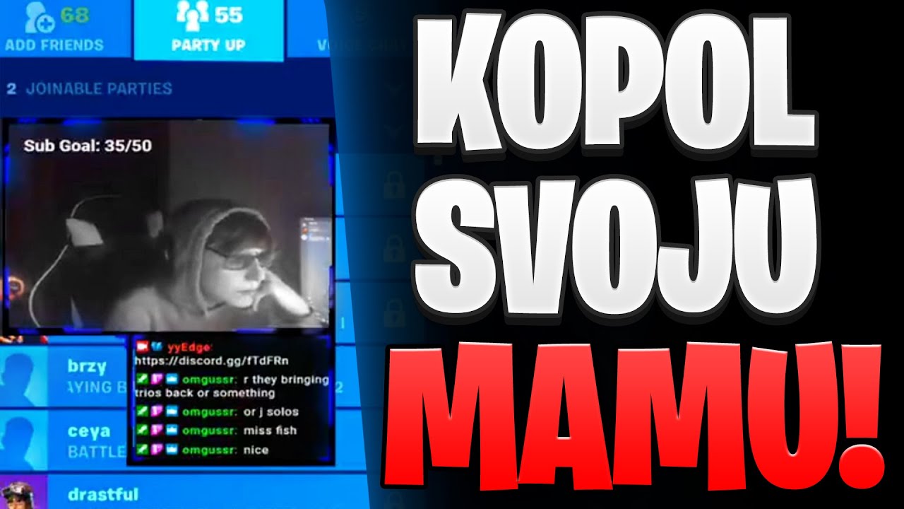 FORTNITE HR&Aacute;Č ZBIL MAMU😨Kv&ocirc;li Fortnite