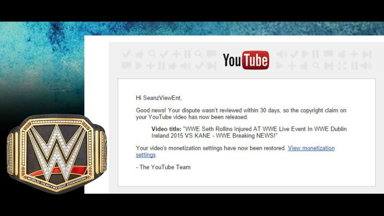 Responding To A WWE Copyright Infringement - WWE Almost Shuts Down Seanzviewent On Youtube!
