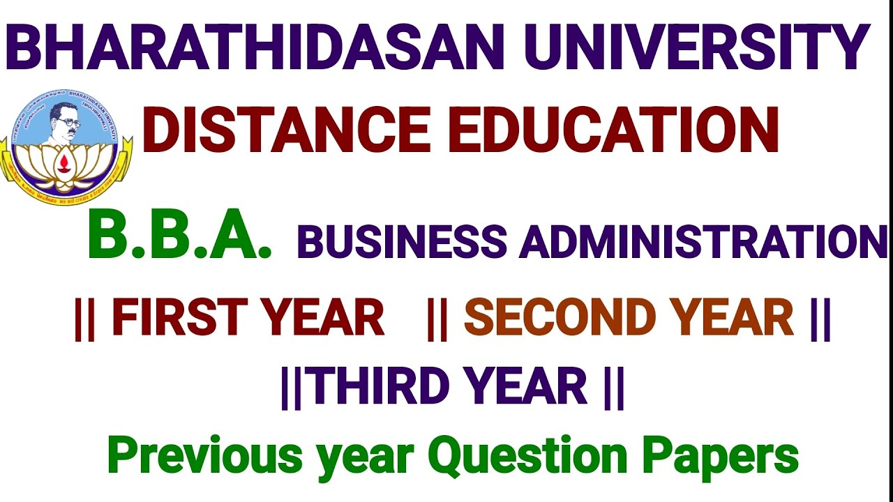 B.B.A. Previous Year Question Papers Bharathidasan University Distance Education