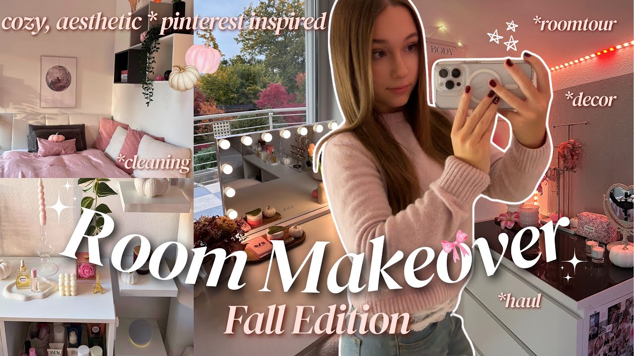 FALL ROOM MAKEOVER *pinterest inspired 🎀🍂 cozy & aesthetic – amazon decor haul – cleaning – roomtour